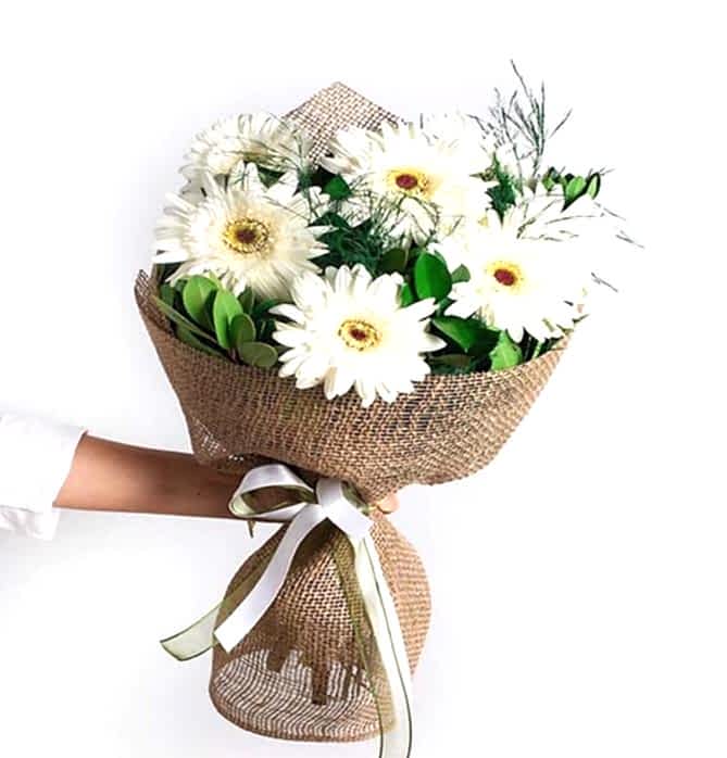 Beyaz Gerbera Buketi