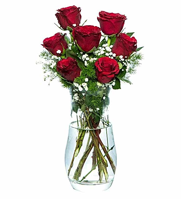 silindir vazoda 7 gül